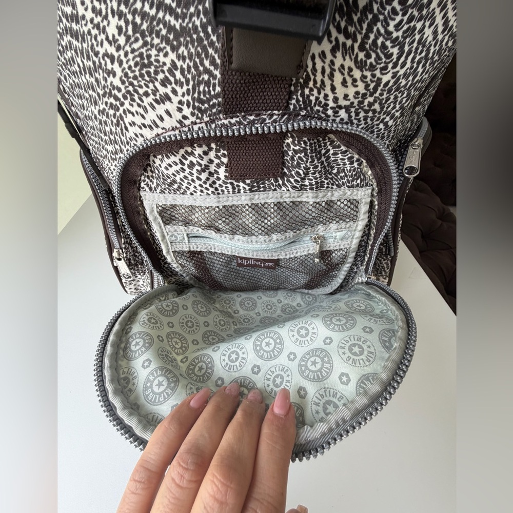 Kipling Wheeled Backpack Carry-On Roller Safari Print NWT w/ Monkey - Picture 4 of 17